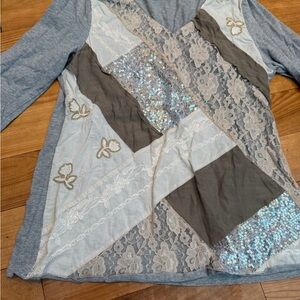Patchwork Lace and Sequin Top
